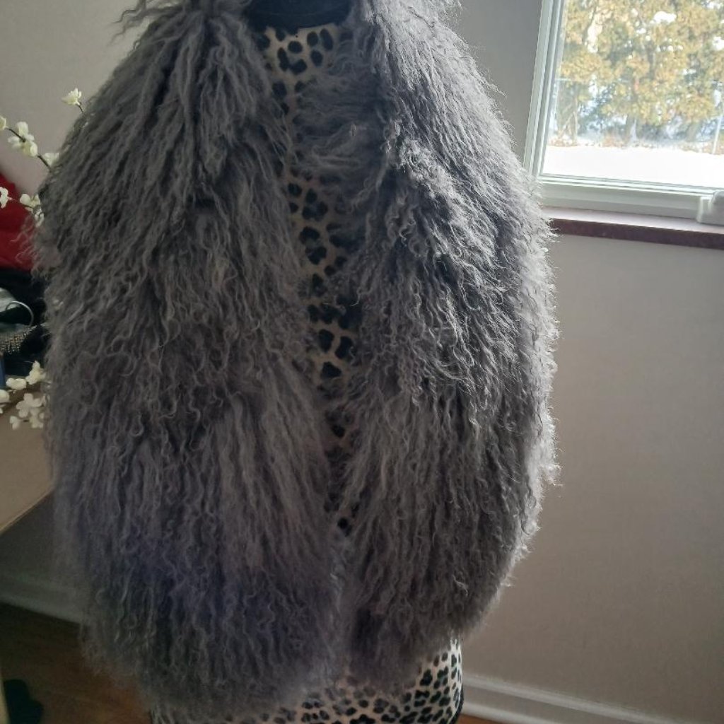 Grey Faux Fur Long Scarf Wrap - Women Accessories